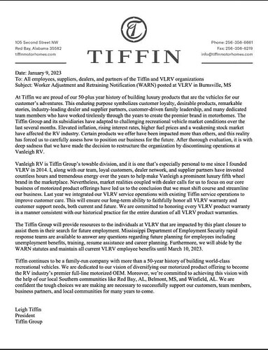 Tiffin VLRV Memo